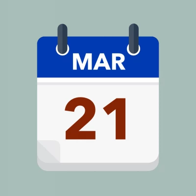 Calendar icon showing 21st March