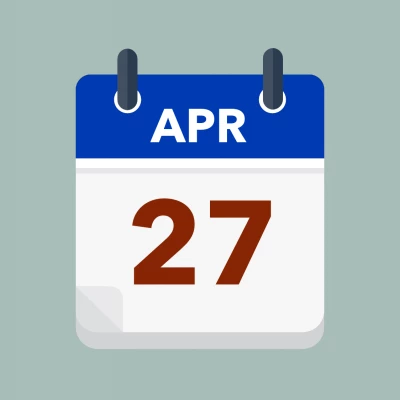 Calendar icon showing 27th April