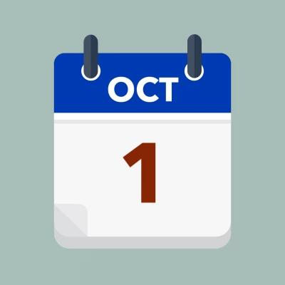Calendar icon showing 1st October