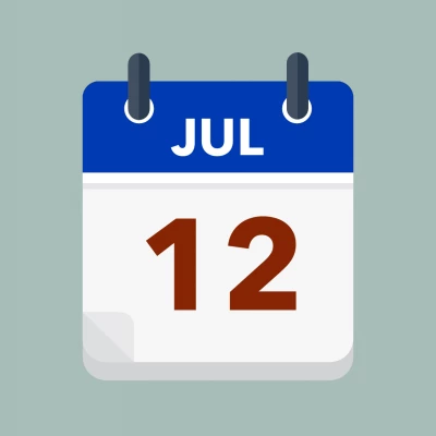 Calendar icon showing 12th July