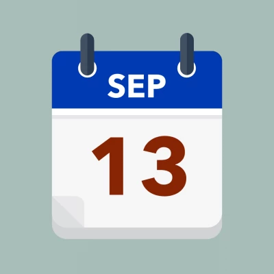 Calendar icon showing 13th September