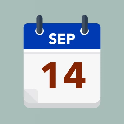 Calendar icon showing 14th September