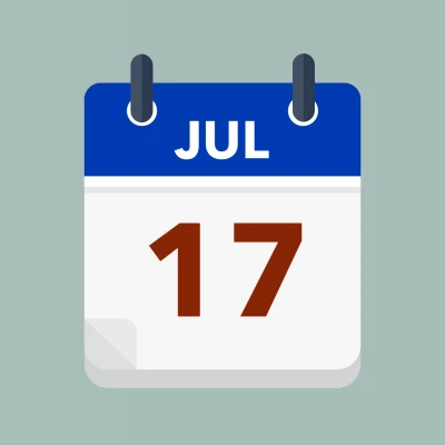 Calendar icon showing 17th July