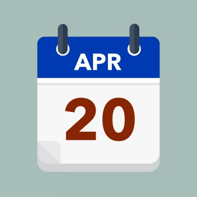 Calendar icon showing 20th April