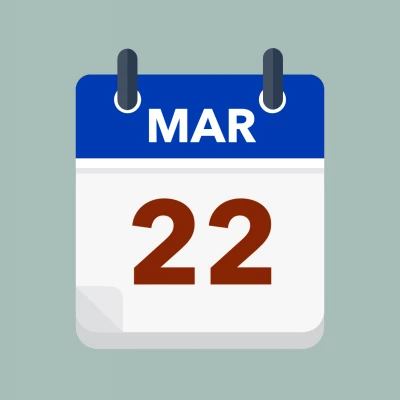 Calendar icon showing 22nd March