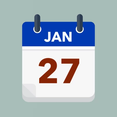 Calendar icon showing 27th January