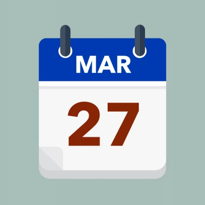 Calendar icon showing 27th March